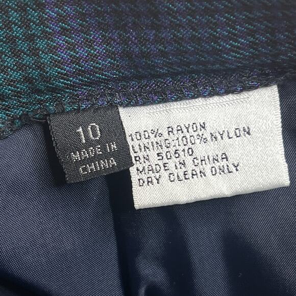 Vintage 90s Sassco Plaid Pencil Skirt Houndstooth Grunge Academia Uniform Goth - Picture 3 of 4